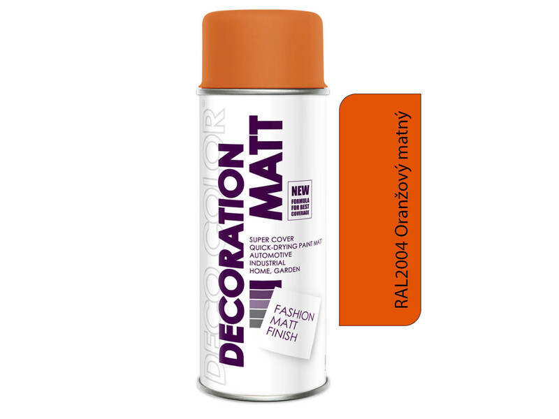 Sprej Deco Color Decoration 400ml MATT RAL 2004 Oranžový