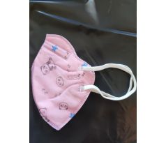 Ochranné rúško detské ružové panda10ks