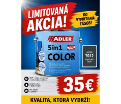 5v1-COLOR RAL 7012- Univerzálna vodou riediteľná farba na rôzne povrchy 2,5L -