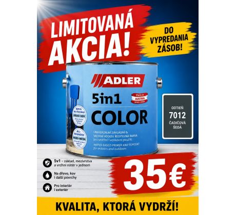 5v1-COLOR RAL 7012- Univerzálna vodou riediteľná farba na rôzne povrchy